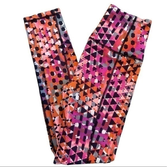 Victoria's Secret Pants - Victoria's Secret Sport Orange Pink Geometric Leggings Size XS
